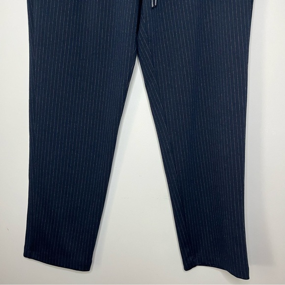 Time And Tru Pull On Navy Blue Pinstripe High Rise Knit Pants Size Medium 8-10 - Picture 6 of 16